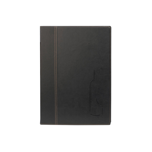CARTA DEI VINI A4-24x34cm NERO TRENDY con 1 INSERTO DOPPIO